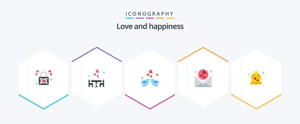Love Flat Icon Pack Including Wedding Love Romantic Heart Love — Vettoriale Stock
