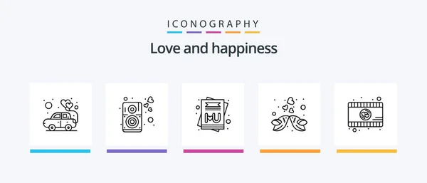 Love Line Icon Pack Including Music Romance Romantic Love Candle — Stok Vektör