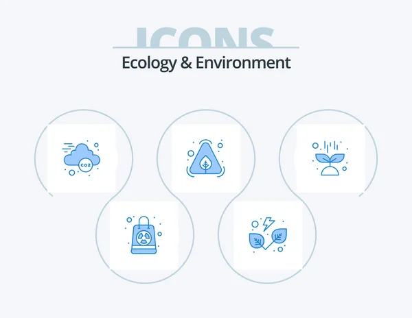 Ecology Environment Blue Icon Pack Icon Design Science Nature Ecology — Stok Vektör