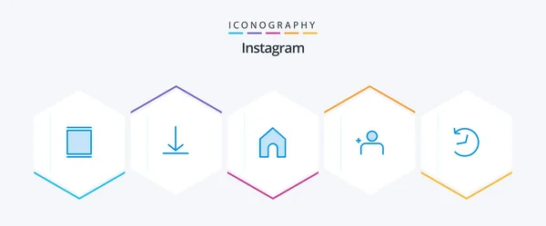 Instagram Blue Icon Pack Including Refresh Instagram Logo Sets — Vector de stoc
