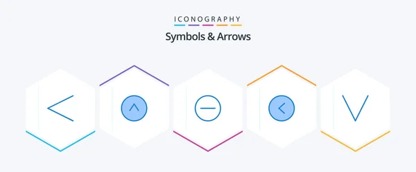 Symbols Arrows Blue Icon Pack Including Hide Arrow — Stockvektor