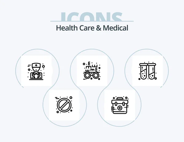 Health Care Medical Line Icon Pack Icon Design Blood Pressure — Stok Vektör