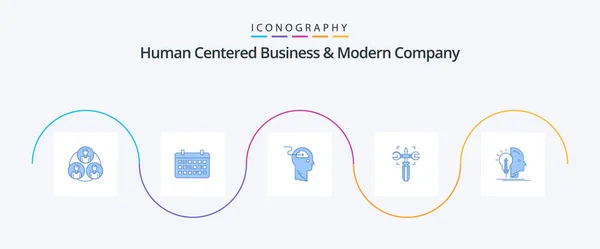 Human Centered Business Modern Company Blue Icon Pack Including Screw — Stok Vektör