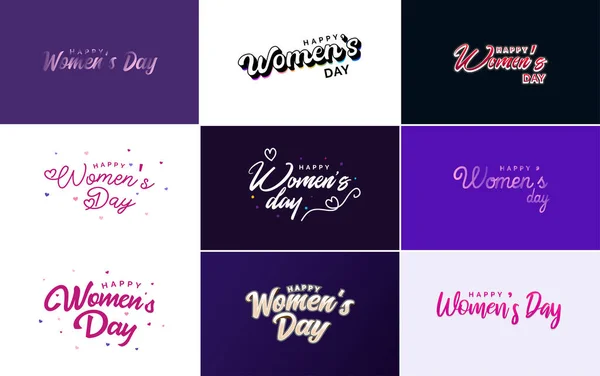 International Women Day Lettering Love Shape Suitable Use Cards Invitations — 图库矢量图片