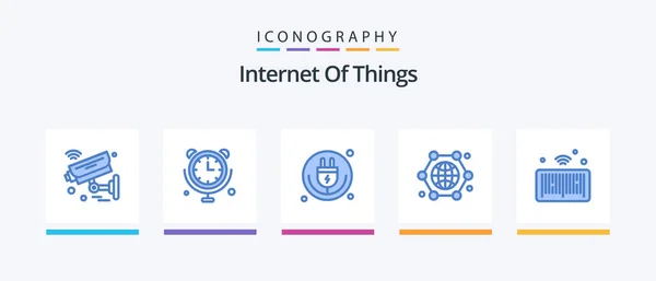 Internet Things Blue Icon Pack Including Internet Connection Internet Things — Vetor de Stock