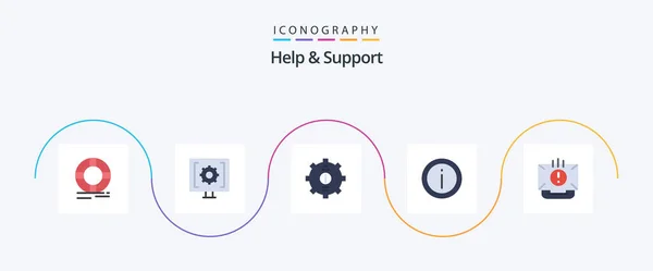 Help Support Flat Icon Pack Including Email Communication Service Support — Stock vektor