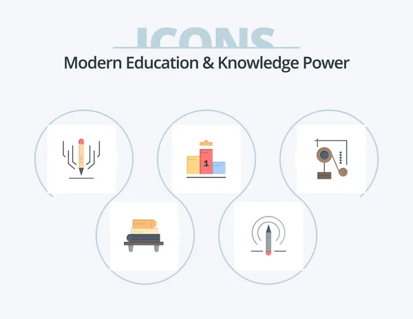 Modern Education Knowledge Power Flat Icon Pack Icon Design Physics — Stock vektor