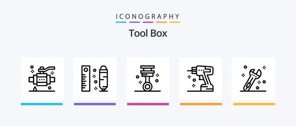 Tools Line Icon Pack Including Piston Car Construction Tools Car — 스톡 벡터