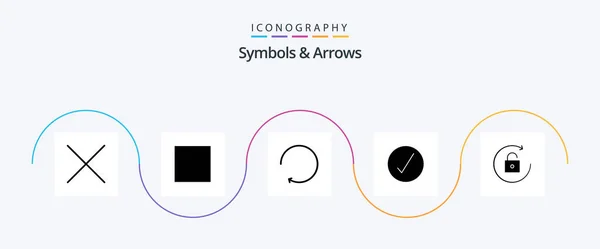 Symbols Arrows Glyph Icon Pack Including Complete Unlock — Stockvector