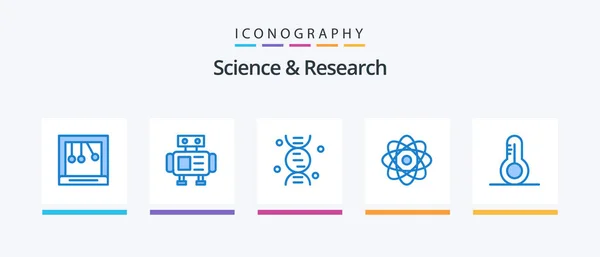 Science Blue Icon Pack Including Science Thermometer Science Creative Icons — Stockový vektor