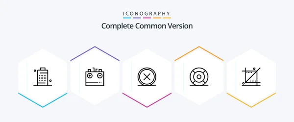 Complete Common Version Line Icon Pack Including Help Basic Electricity — Stok Vektör