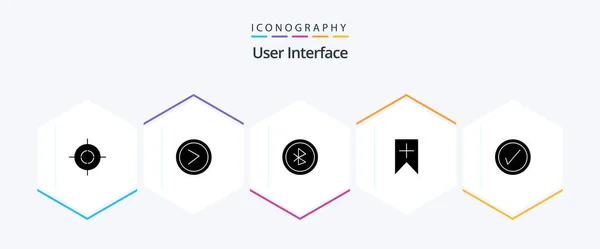 User Interface Glyph Icon Pack Including Interface Tick Interface — 图库矢量图片