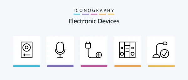 Devices Line Icon Pack Including Tuning Fork Hardware Creative Icons — Wektor stockowy