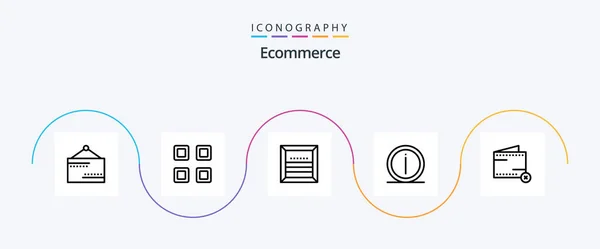 Ecommerce Line Icon Pack Including Information Help Box Faq Shipping — Stockvector