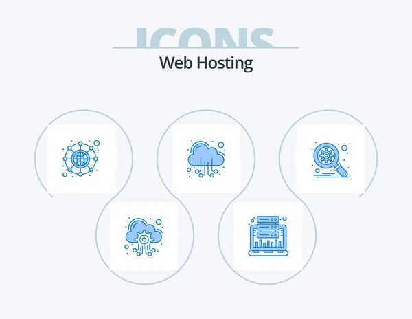 Web Hosting Blue Icon Pack Icon Design Optimization Web Web — Stock Vector