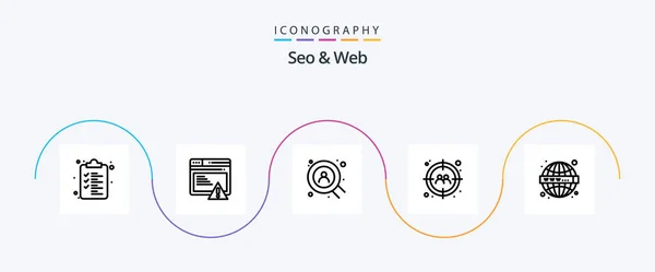 Seo Web Line Icon Pack Including Www Web Search Seo — Stockový vektor