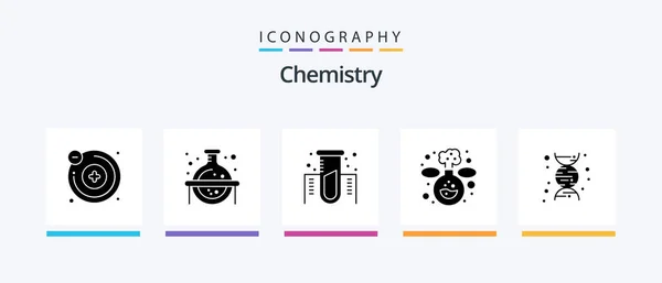 Chemistry Glyph Icon Pack Including Dna Experiment Chemistry Experiment Creative — Vector de stock