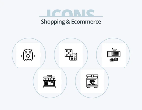 Shopping Ecommerce Line Icon Pack Icon Design Store Online App — Stockvector