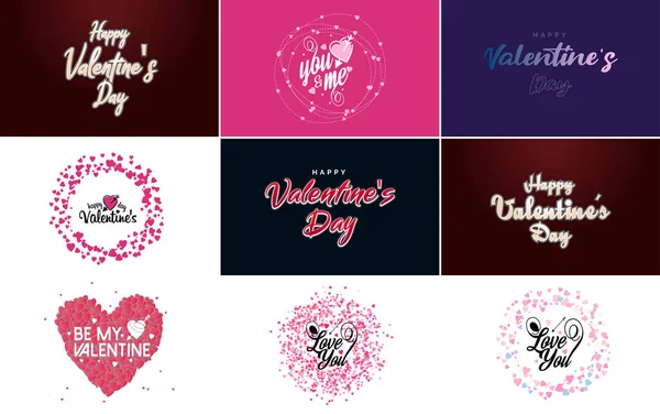 Valentine Lettering Heart Design Suitable Use Valentine Day Cards Invitations — Vector de stock