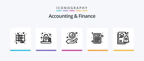 Accounting Finance Line Icon Pack Including Advice Math Data Calculator — Stok Vektör