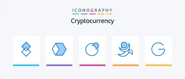 Cryptocurrency Blue Icon Pack Including Coin Crypto Currency Red Coin — Vettoriale Stock