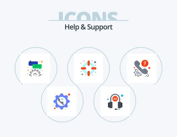 Help Support Flat Icon Pack Icon Design Help Customer Service — Stock Vector