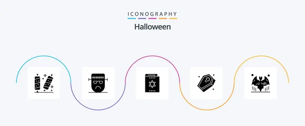 Halloween Glyph Icon Pack Including Grave Frankenstein Magician Magic — Wektor stockowy