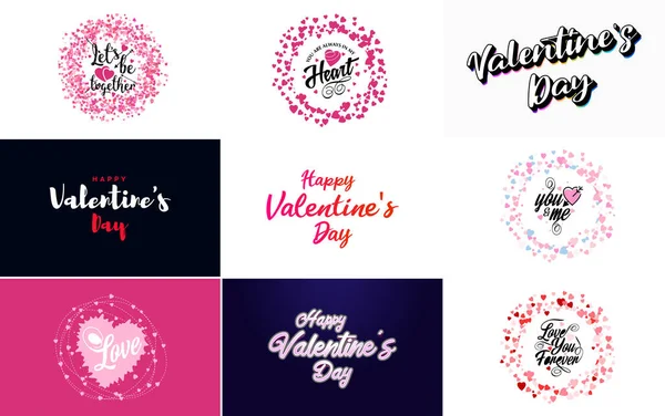 ロマンチックなテーマとピンクと赤の配色のハッピーバレンタインデーバナーテンプレート — ストックベクタ
