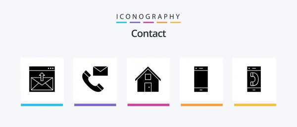 Contact Glyph Icon Pack Including Phone Call Contacts Home Conversation — Stockvektor