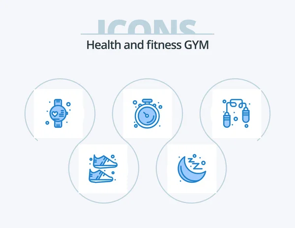Gym Blue Icon Pack Icon Design Jump Rope Exercise Gym — Archivo Imágenes Vectoriales