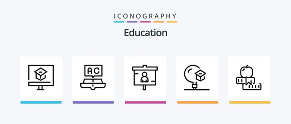 Education Line Icon Pack Including Knowledge Book School University Education — Stock Vector