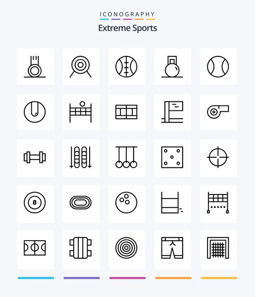 Creative Sport Outline Icon Pack Match Tennis Sport Sport Weight — Stock Vector