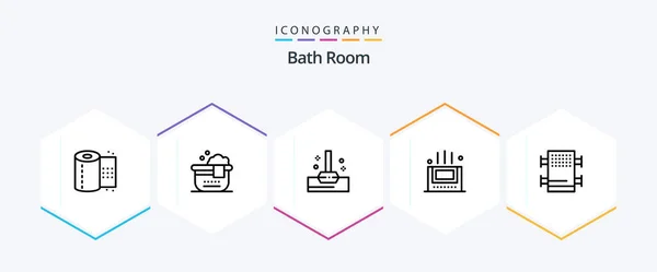 Bath Room Line Icon Pack Including Room Bath Bath Room — Archivo Imágenes Vectoriales
