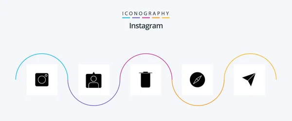 Instagram Glyph Icon Pack Including Share Sets Sets Navigation — Vector de stoc
