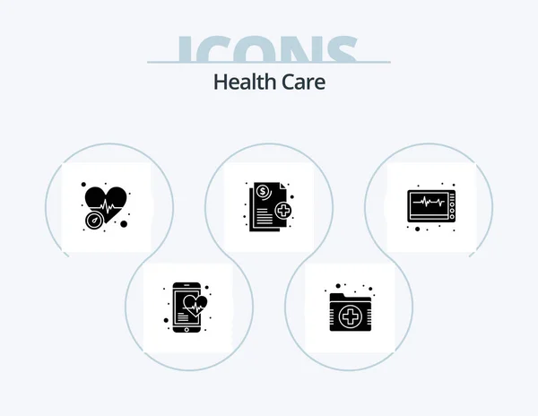 Health Care Glyph Icon Pack Icon Design Medical Equipment Blood — Stok Vektör