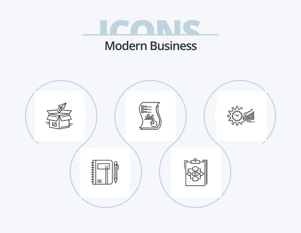 Modern Business Line Icon Pack Icon Design Money Finance Business — Stockový vektor