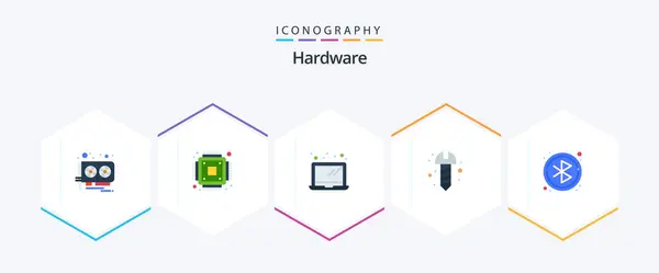 Hardware Flat Icon Pack Including Searching Hardware Circle Screw — Vector de stock
