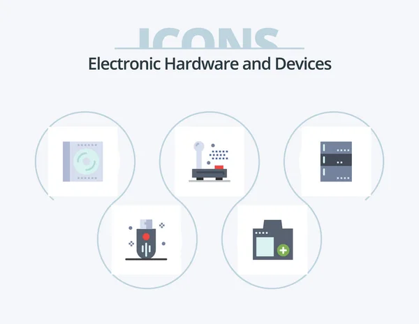Devices Flat Icon Pack Icon Design Electronic Devices Photo Disc — Stok Vektör