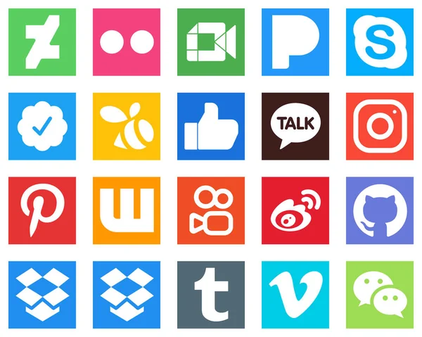 Unique Social Media Icons Pinterest Meta Chat Instagram Facebook Icons — Stock Vector