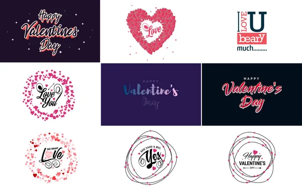 Love Word Art Design Heart Shaped Background Bokeh Effect — Vettoriale Stock