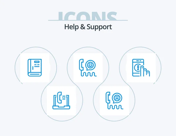 Help Support Blue Icon Pack Icon Design Contact Call Phone — Stockvektor