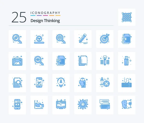 Design Thinking Blue Color Icon Pack Including Vectors Illustration Find —  Vetores de Stock
