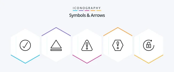 Symbols Arrows Line Icon Pack Including Error Rotate — Stock Vector