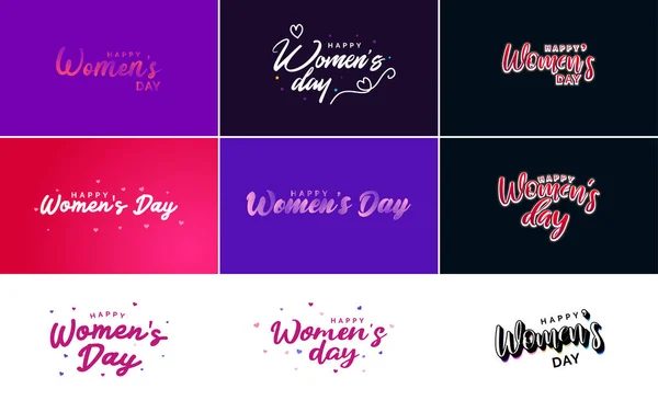 Set Cards International Women Day Logo Bright Colorful Design — Stok Vektör