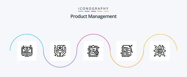 Product Management Line Icon Pack Including Gear Goods File Delivery — Stock Vector