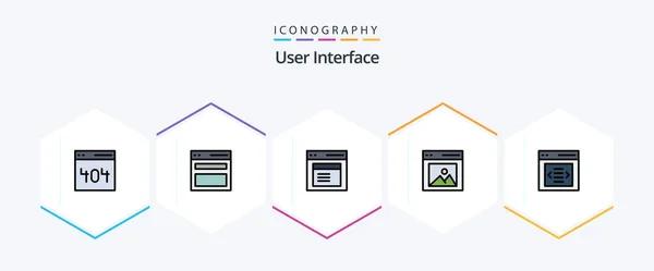 User Interface Filledline Icon Pack Including Interface Communication User Window — Image vectorielle