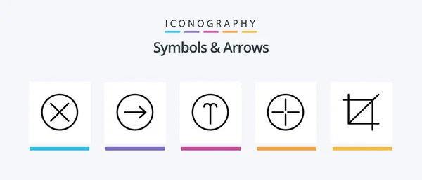 Symbols Arrows Line Icon Pack Including Left Transport Arrows Creative — Vector de stock