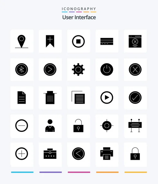 Creative User Interface Glyph Solid Black Icon Pack Error User — Stock Vector