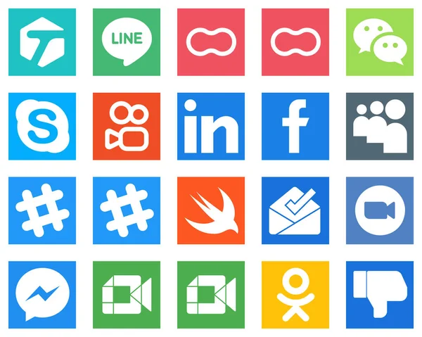 Social Media Icons Your Branding Swift Myspace Chat Facebook Icons — Stock Vector