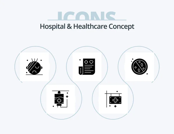 Hospital Healthcare Concept Glyph Icon Pack Icon Design Hospital Healthcare — Stock vektor